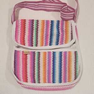 Multicolor Crossbody Bag with Chevron Stripes
